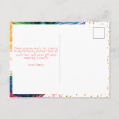 Mermaidカラフル誕生日Thank you Girl写真 ポストカード (裏面)