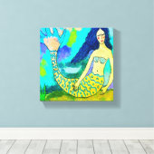 Mermaidサイケデリック抽象芸術デジタルキャンバスプリント キャンバスプリント (インサイチュ (ウッドフロア))