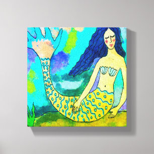 Mermaidサイケデリック抽象芸術デジタルキャンバスプリント キャンバスプリント