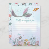 Mermaidタイムカプセルメッセージがあなたにカー空白のド 招待状 (正面/裏面)