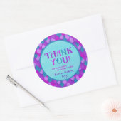 Mermaidパーティーありがとうシール |紫とティール（緑がかった色） ラウンドシール (封筒)