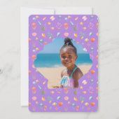 Mermaidプールパーティー誕生日写真 招待状 (裏面)