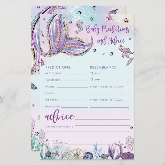 Mermaidベビー予測とアドバイスシャワー活動 (正面/裏面)