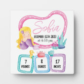 Mermaidベビー写真誕生統計のお知らせ フォトプラーク (正面)