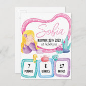 Mermaidベビー写真誕生統計のお知らせ 案内ポストカード (正面/裏面)