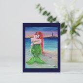 Mermaidライトハウスハガキby Renee Lavoie ポストカード (スタンド正面)