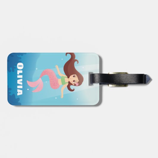 Mermaid女かわいらしの子の名前ラゲージタグ ラゲッジタグ (裏面横)