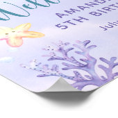 Mermaid女の子5つの誕生日パーティーへようこそ ポスター (角)