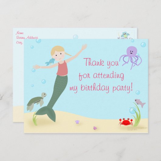 Mermaid恋しく思パーティーあり ポストカード (正面/裏面)