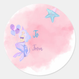 Mermaid誕生日から開始カスタムラベル ラウンドシール