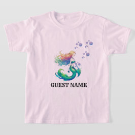 Mermaid誕生日テーマ追加ゲスト名 Tシャツ