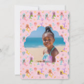 Mermaid誕生日写真ありがとう 招待状 (裏面)