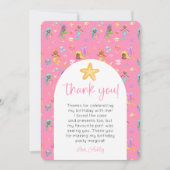 Mermaid誕生日写真ありがとう 招待状 (正面)