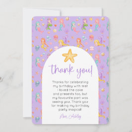 Mermaid誕生日写真ありがとう 招待状