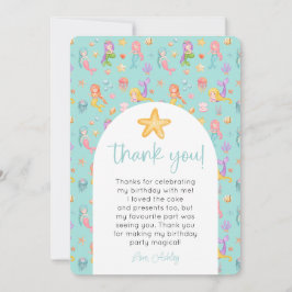 Mermaid誕生日写真ありがとう 招待状