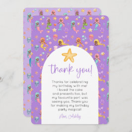 Mermaid誕生日写真ありがとう 招待状