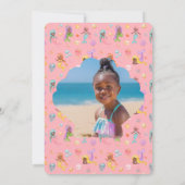 Mermaid誕生日写真ありがとう 招待状 (裏面)