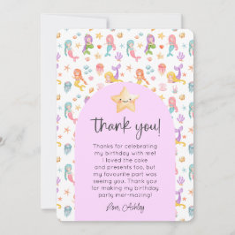 Mermaid誕生日写真ありがとう 招待状