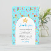 Mermaid誕生日写真ありがとう 招待状 (スタンド正面)