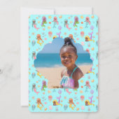 Mermaid誕生日写真ありがとう 招待状 (裏面)