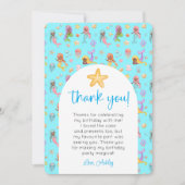 Mermaid誕生日写真ありがとう 招待状 (正面)