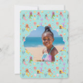 Mermaid誕生日写真ありがとう 招待状 (裏面)