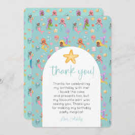 Mermaid誕生日写真ありがとう 招待状