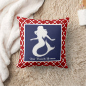 Mermaid赤白青航海のの個人用名 クッション (ブランケット)