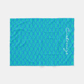 mermaid はかりで測 thunder_Cove blue/aqua フリースブランケット (正面(横))
