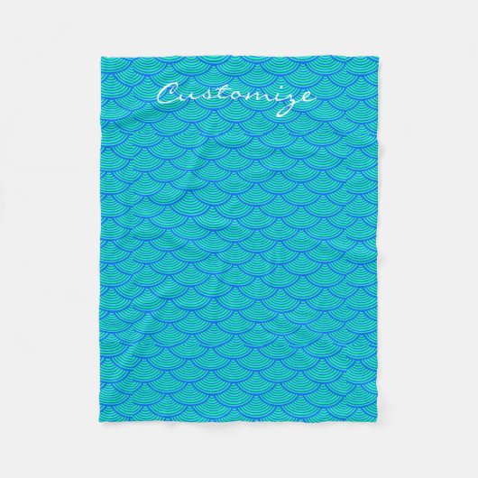 mermaid はかりで測 thunder_Cove blue/aqua フリースブランケット (正面)