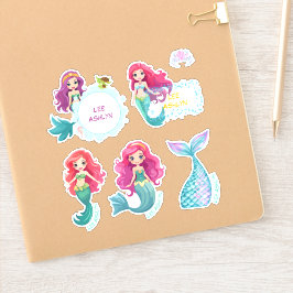 Mermaid パーソナライズされた Underwater Nameラベル シール