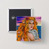 mermaid 13ボタン 缶バッジ (正面&裏面)