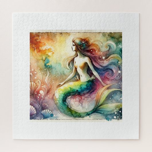 Mermaid 190624AREF102 - Watercolor ジグソーパズル (縦)