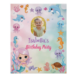 Mermaid 1stフォトオンダー海誕生日 ポスター