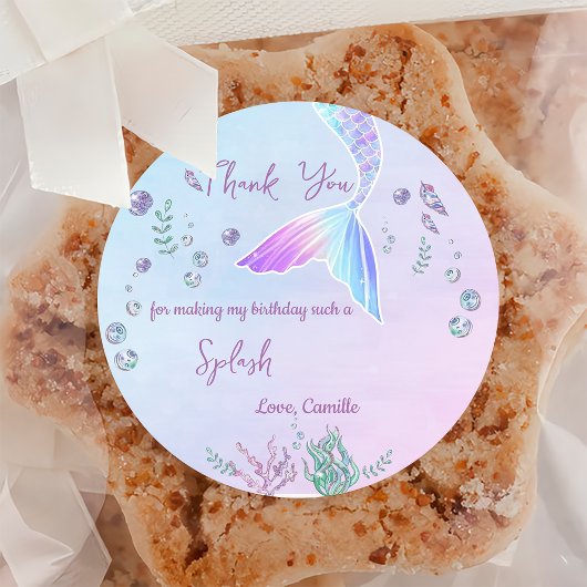 Mermaid 1st誕生日パーティーワンダーザシーシール ラウンドシール