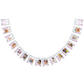 Mermaid 1st誕生日フォトマイルストーンピンク バンティングフラッグ (全)