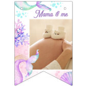 Mermaid 1st誕生日フォトマイルストーンピンク バンティングフラッグ (第2の旗)