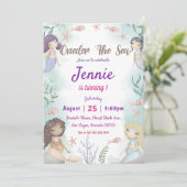 Mermaid 1st誕生日ワンダーザシーインビタティパーティー 招待状 (スタンド正面)