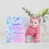 Mermaid 1st誕生日ワンダーザシーパーティーインビタット 招待状 (スタンド正面)