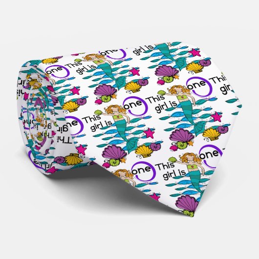 Mermaid 1st誕生日Tシャツとギフト ネクタイ (ロール)