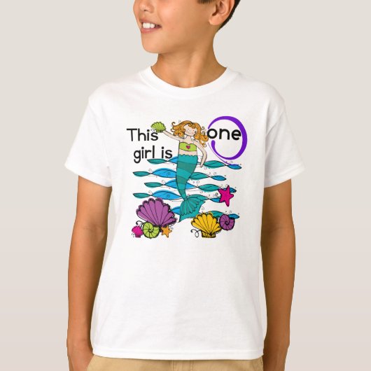 Mermaid 1st誕生日Tシャツとギフト Tシャツ (正面)