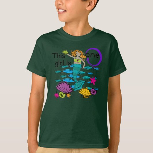 Mermaid 1st誕生日Tシャツとギフト Tシャツ (正面)