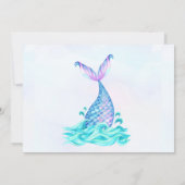 Mermaid 1st Birthday Oneder The Seaパーティー写真 招待状 (裏面)