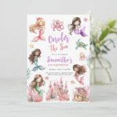 Mermaid 1st Birthday Party ONEder The Sea Mermaid  招待状 (スタンド正面)