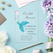 Mermaid 1st Birthday Under The Sea Mermaid Party  アクリル招待状 (インサイチュ (ウェディング))