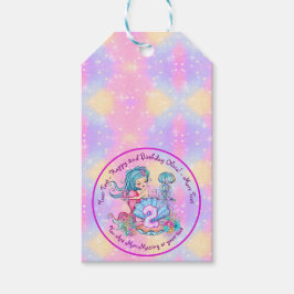 Mermaid 2nd誕生日の変更の編集文字のパーソナライズ ギフトタグ