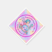 Mermaid 2nd誕生日の変更の編集文字のパーソナライズ スタンダードカクテルナプキン (角)