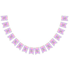 Mermaid 2nd誕生日の変更の編集文字のパーソナライズ バンティングフラッグ