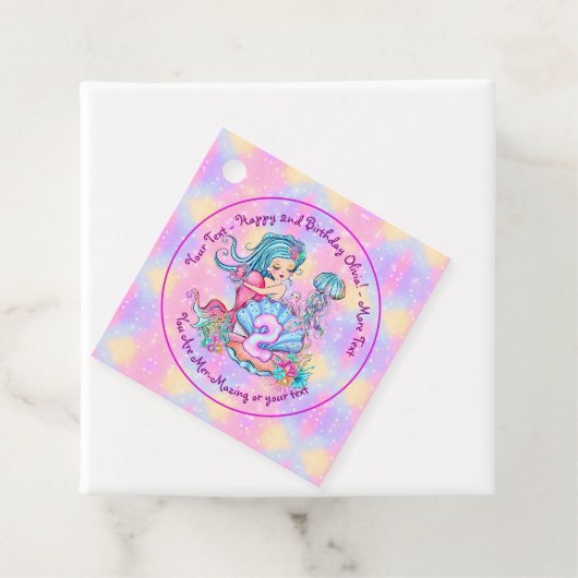 Mermaid 2nd誕生日の変更の編集文字のパーソナライズ フェイバータグ (インサイチュ)