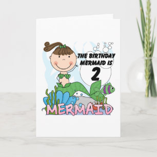 Mermaid 2nd誕生日Tシャツとギフト カード
